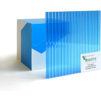 Сотовый поликарбонат 6 мм, 1050x750 мм, 1.2 кг/кв.м., синий 1uv Novattro 4604638005572