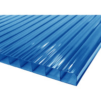 Сотовый поликарбонат 6 мм, 1050x750 мм, 1.2 кг/кв.м., синий 1uv Novattro 4604638005572