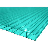 Сотовый поликарбонат 6 мм, 1050x750 мм, 1.2 кг/кв.м., зеленый 1uv Novattro 4604638005589