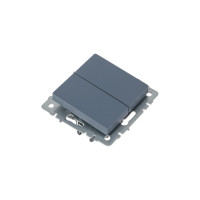 Проходной 2-клавишный выключатель IEK Brite 10а вс10-2-6-брм маренго BR-V22-0-10-K35