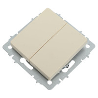 2-клавишный выключатель IEK Brite 10а вс10-2-0-бркр бежевый BR-V20-0-10-K10