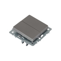 Проходной 2-клавишный выключатель IEK Brite 10а вс10-2-6-брс сталь BR-V22-0-10-K46