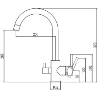 Смеситель для кухонной мойки Savol с фильтром питьевой воды S-L1802