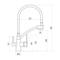 Смеситель для кухни под фильтр Savol хром S-L1805-04