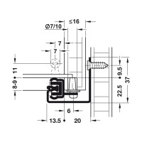 Направляющие Hafele Matrix runners UM S25 частичное выдвижение, 13-16 мм, soft-close, 550 мм 421.14.755