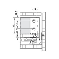 Комплект боковин Hafele Matrix Box A серый, 89x450 мм 552.21.414