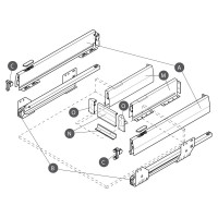 Боковины Hafele Matrix box P 92/400 мм, антрацит 513.00.323