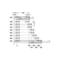 Направляющие Hafele Matrix runners UM S25 self-close, штифт, 500 мм 433.08.150