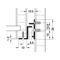 Роликовые направляющие Hafele Matrix runners S25 400 мм, белая RAL9003 423.37.233