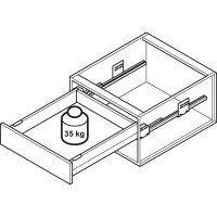 Комплект Hafele ящика Matrix box S35 серый, 120x500 мм, SOFT C 552.54.695