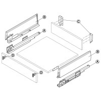 Комплект Hafele ящика Matrix box S35 серый, 120x500 мм, SOFT C 552.54.695