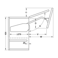 Механизм Hafele FREE Fold short 710-790/ 3,6-6,2 кг без заглушек 372.38.652