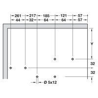 Механизм Hafele FREE Fold short 710-790/ 3,6-6,2 кг без заглушек 372.38.652