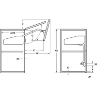 Механизм Hafele FREE Fold short 710-790/ 3,6-6,2 кг без заглушек 372.38.652