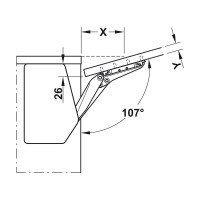 Механизм Hafele Free flap 3.15 модель D БЕЗ заглушек 372.91.410