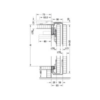 Комплект фурнитуры Hafele Slido F-Line41 50A 3 двери нижний профиль под панель 402.54.003