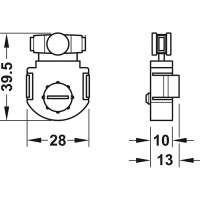 Ходовой ролик на вкладные двери Hafele Slido F-Line11 12A 404.73.321