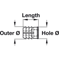 Распорная муфта Hafele нейлон, 8x11мм 039.33.462