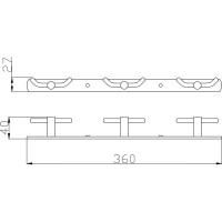 Настенная планка RavSlezak 360 мм. с 6-ю крючками (3x2), цвет бронза COA0105SM