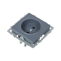 1-местная розетка IEK Brite рс10-1-0-брм без заземления, без защитных шторок, 10А, маренго BR-R10-10-K35