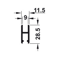 Ходовой профиль Hafele Hafele Slido F-Line14 25A алюминиевый полированный 5 м 415.12.605