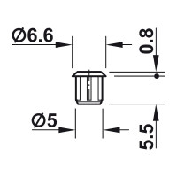 Заглушка Hafele белая, D=6,6/5 мм 045.20.702