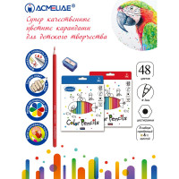 Набор цветных карандашей 48цв.+точилка, в картонном футляре ACMELIAE 9403-48
