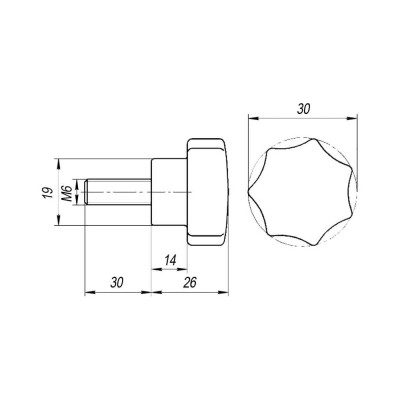 Звездообразная ручка EMES BKC300630