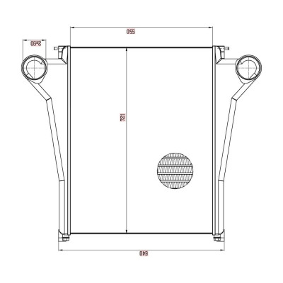 Онв (радиатор интеркулера) для Урал Next 73945/7470 6x4 с дв. ЯМЗ 536/653 LUZAR LRIC 1245