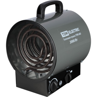 Тепловая пушка TDM ELECTRIC тпк-бо, 2 квт, круглый корпус, терморегулятор, SQ2520-0107