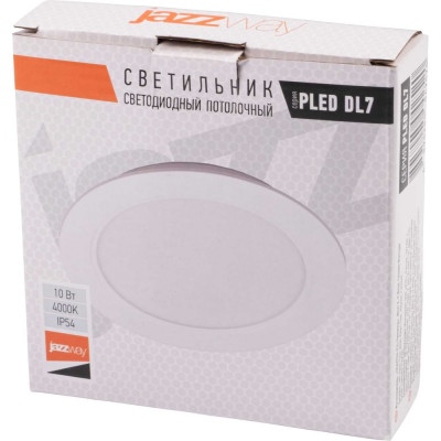 Светодиодный светильник Jazzway PLED DL7 WH Downlight 10Вт 4000К 120х26мм IP54 ДВО встраив. 5042520