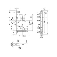 Замок Hafele 55/20 длина DT700/710 левый/внутренне открывание, сталь, матовый 917.81.710