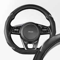 Оплетка SKYWAY Drift-2 M черно/серая, экокожа S01102505