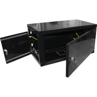 Настенный разборный шкаф КДДС 19", 6u, перфорированная дверь, 600x450, черный УТ-00001095