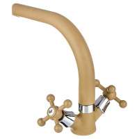 Смеситель для кухни СоюзКран поворотный излив 25 см, керамическая кран-букса 1/2" бежевый, цинк SK01-G208 567-111