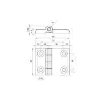 Шарнирная накладная петля EMES IM60X98