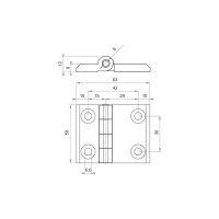 Шарнирная накладная петля EMES IM50X63
