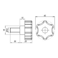 Звездообразная ручка с наружной резьбой EMES PTC6401050
