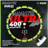 Диск сегментный по асфальту Laser ULTRA 400x3.6x10/16x25.4/20 мм, 24/20+4z, wet/dry Diamaster 001.000.8196