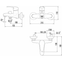 Смеситель для ванны Lemark Pramen LM3314C