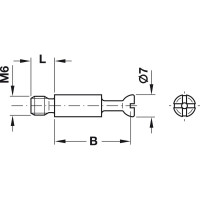 Болт Hafele Minifix 15 S100 оцинкованный B24/M6 262.27.949