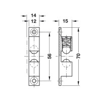 Двойная шариковая защелка Hafele латунь, 70 мм 244.20.017