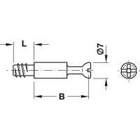 Болт Hafele Minifix 15 S100 оцинкованный, B24/8 мм 262.27.920