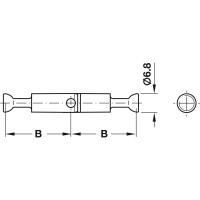 Двойной болт Hafele Minifix B44 262.12.037