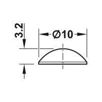 Демпфер для приклеивания Hafele прозрачный 10,0/H=3,2 мм 356.27.412