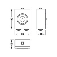 Дверной держатель Hafele с клавишей прерывания, черный, 50 кг 912.05.262