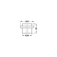 Цилиндрический стопор двери Hafele 31 мм, нержавеющая сталь, матовая 937.52.060