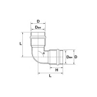 Отвод AQUAVIVA НПВХ напорный двухраструбный 160x90 AQV102160 26516