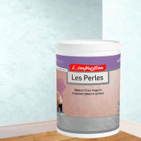 Декоративное покрытие L’impression Les perles 1 л, с эффектом блестящего перламутрового шелка, цвет 41101 голубой SSFCJTK4C2