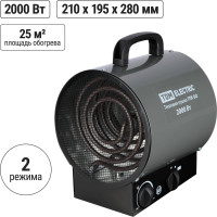 Тепловая пушка TDM ELECTRIC тпк-бо, 2 квт, круглый корпус, терморегулятор, SQ2520-0107